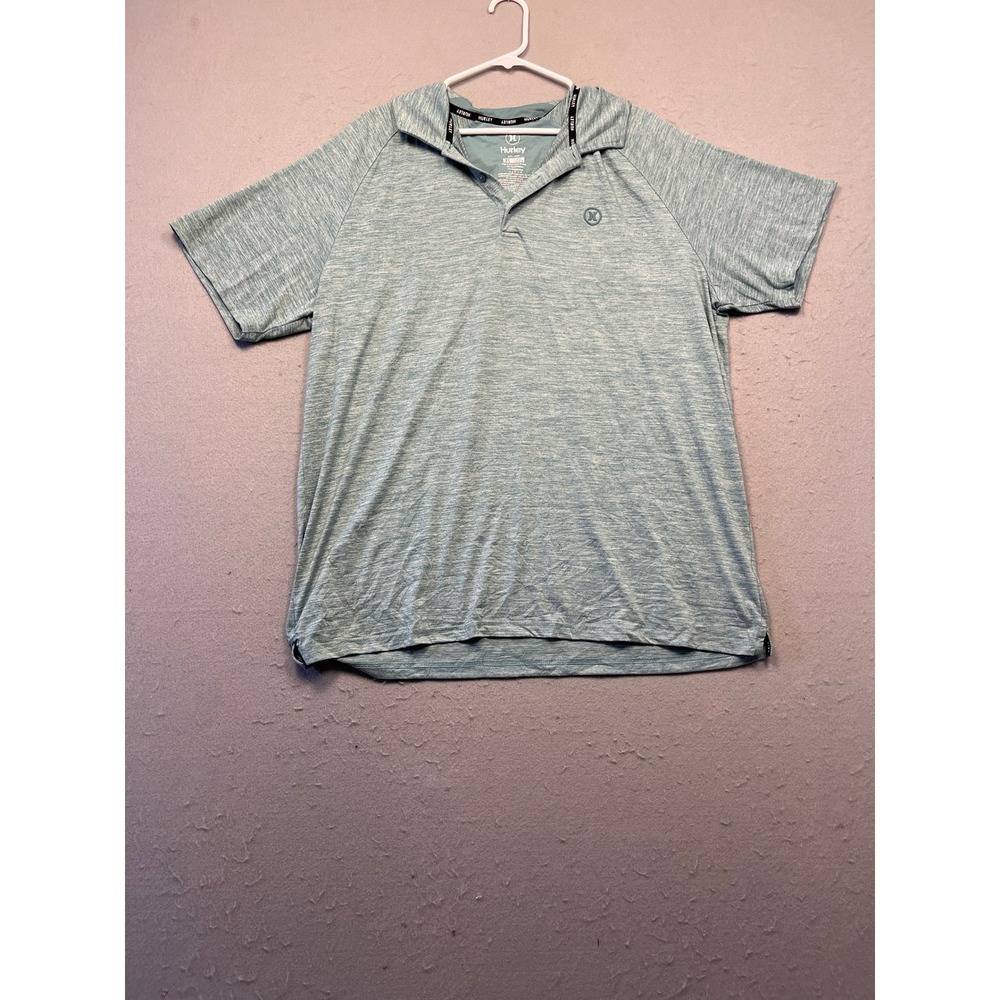 Hurley Polo Shirt Polyester Elastane Heather Teal XL Mens